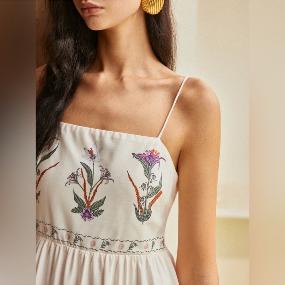 Commense Backless Pleated Floral Dress size M - Picture 3 of 6